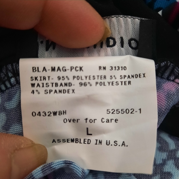 I. N. Studio Maxi Skirt Black Burgundy Teal Chevron Geometric Pattern Stretch L - Picture 7 of 8